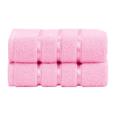 Spread Spain 100% Cotton Hand Towel 600 Gsm | Soft, Fluffy, Super Absorbent & Quick Dry Towels For Pool, Spa & Gym (Pink) -Set Of 2