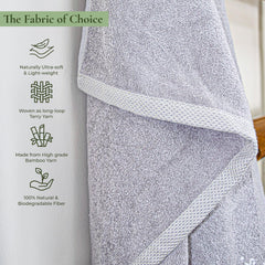Rangoli 100% Bamboo Bath Towels 500 Gsm | Large Size Ultra Soft, Quick-Absorbent & Eco-Friendly Bath Towels - Grey