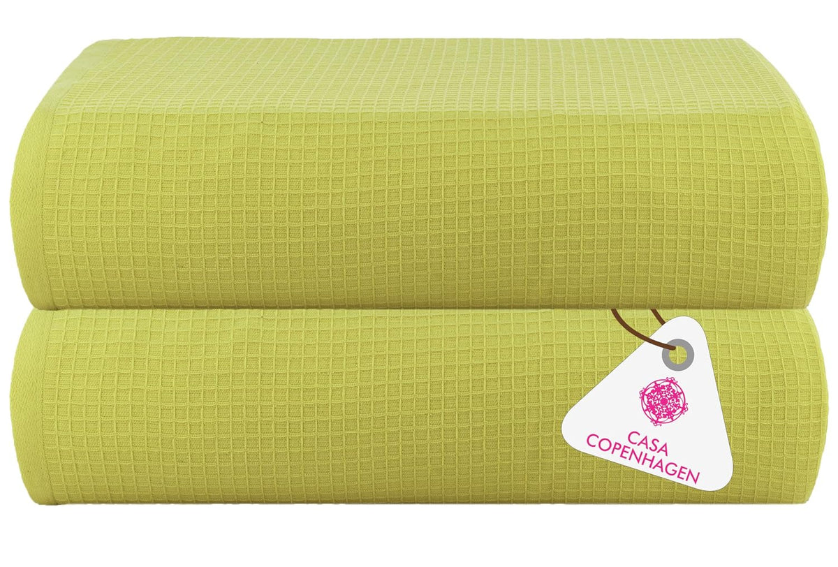 Casa Copenhagen Egyptian Cotton Exotic Hand Towel 400 Gsm (Wf Lime Green)- 2 Pcs
