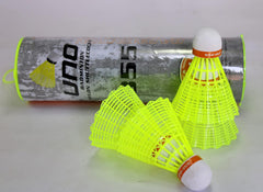 Stonkraft Uno Badminton Nylon Shuttlecocks 355 , Excellent Flight & Balance | Green , Pack Of 6