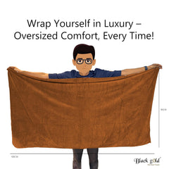 Black Gold The Finer Touch Oversized Microfiber Bath Towel 650 Gsm | Soft Quick-Dry Microfiber Towel For Men & Women (Brown)