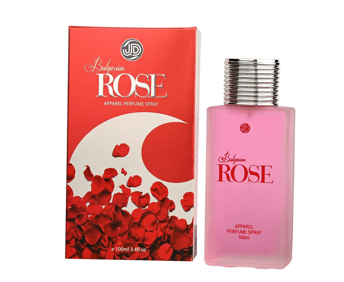 JD International Bulgarian Rose Apparel Unisex Perfume With Long Lasting Fragrance - 100ml, 3.4 Fl.oz. | Perfume For Men & Women