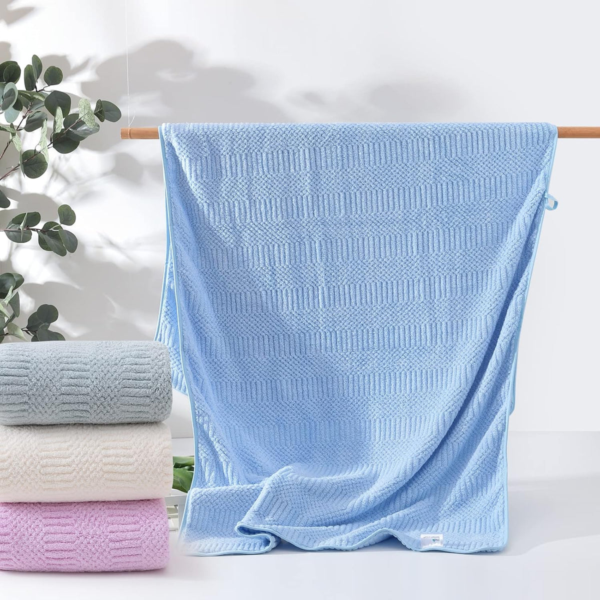 The Better Home Microfiber Bath Towel 450 Gsm | Soft, Lightweight, Absorbent & Quick Drying Bath Towel For Men & Women (Blue)