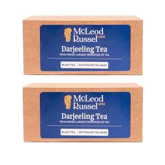 McLeod Russel 1869 Darjeeling Black Tea - Pack Of 2 X 100gm, 3.5 Ounce Each, 100 Pyramid Tea Bags | Aromatic & Mellow Whole Leaf Tea - Loose Leaf Black Orthodox | Low Caffeine