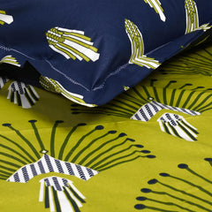 1 Single Bedsheet With 1 Pillow Cover - 57 X 87 Inches, Blue & Green | Skin Friendly Fabric For Everyday Use - Soft, Breathable & Comfortable Sleeping
