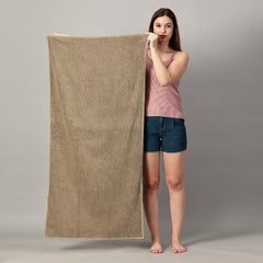 Sanglobal 100% Cotton Premium Soft Bath Towels 600 Gsm | Ultra Soft Turkish Style Ideal Towel For Gym (Light Brown)