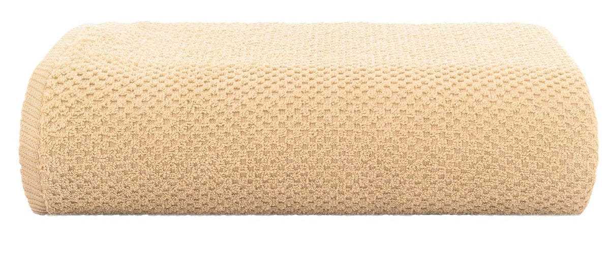 Casa Copenhagen Egyptian Cotton Waffle Large Size Bath Towel 500 Gsm (Beige)