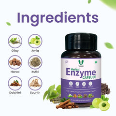 Varah Healthcare Digestive Enzymes Supplement, Digestive Support, Contains Chitrakmool, Ajwain, Amla, Harad & Other Herbs, Gut Cleanser | 60 Capsules, 100gm 0.2lbs