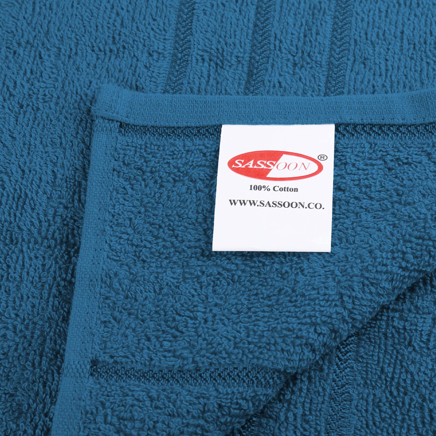 Sassoon Melrose 100% Cotton Hand Towel 400 Gsm | Highly Absorbent, Soft Material Perfect For Daily Use (Teal) -2 Piece