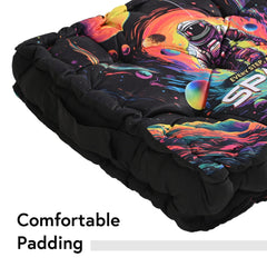 Cotton Chair Cushions Pillow For Sitting, For Back Rest, Journey To Space - Black | Chair Pad For Office Work & Posture Support | Furniture Cushion, Lightweight & Portable, Long Lasting