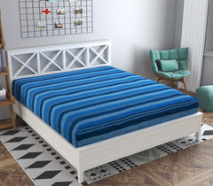 Handloom Cotton Single Bedsheet Without Pillow Covers | 60 X 90 Inches, Blue | Ideal For Diwali Decoration, Festive Gifting