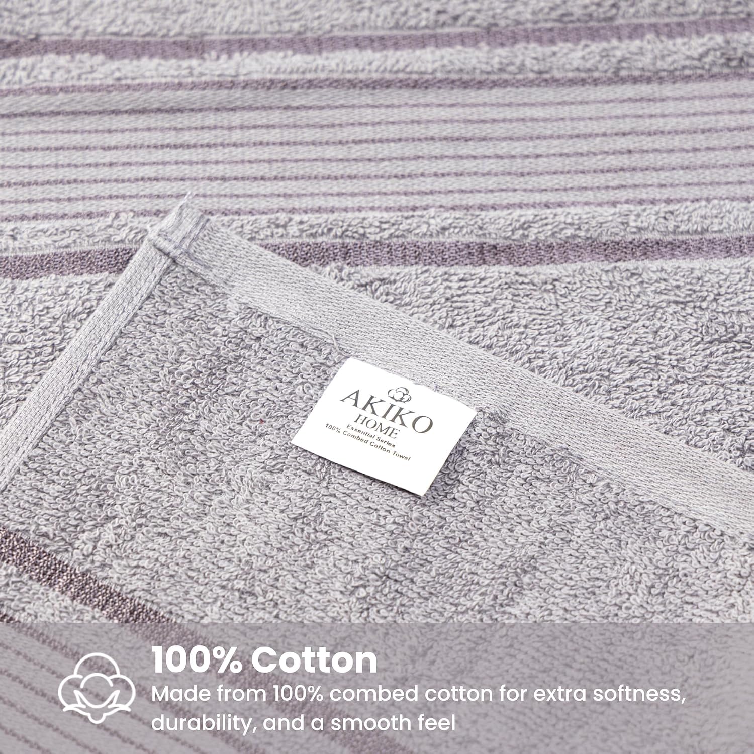 Akiko Home 100% Cotton Essential Series Hand Towels 1200 Gsm | Soft, Absorbent & Durable, Cotton Hand Towel For Bathroom Use, Gentle On Skin- Pack Of 6 (Grey & Navy)