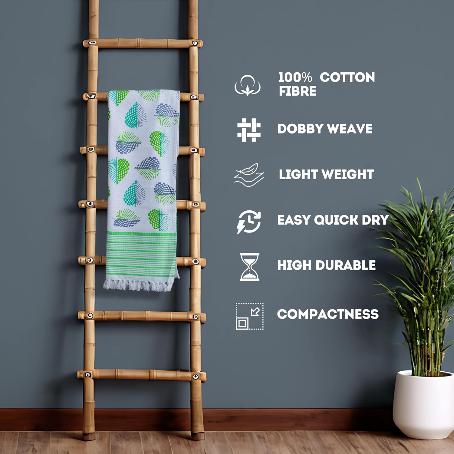 Basil House Printed Plain Large Size Cotton Bath Towel 350 Gsm | Kerala Thorthu Towel Lighweight Thin Towels (Multicolor)