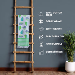 Basil House Printed Plain Large Size Cotton Bath Towel 350 Gsm | Kerala Thorthu Towel Lighweight Thin Towels (Multicolor)