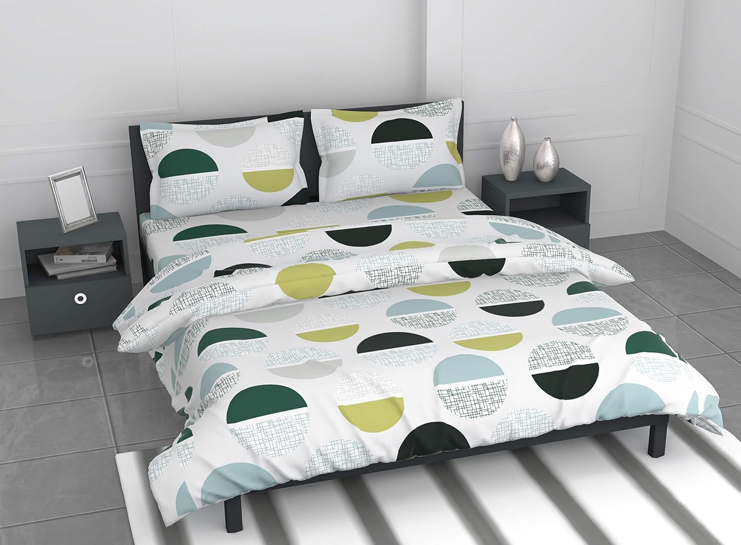 Printed Cotton King Size Bedsheet With 2 Pillow Covers | 104 X 104 Inches, Multicolor | Durability, Breathability, Softness, & Easy Maintenance
