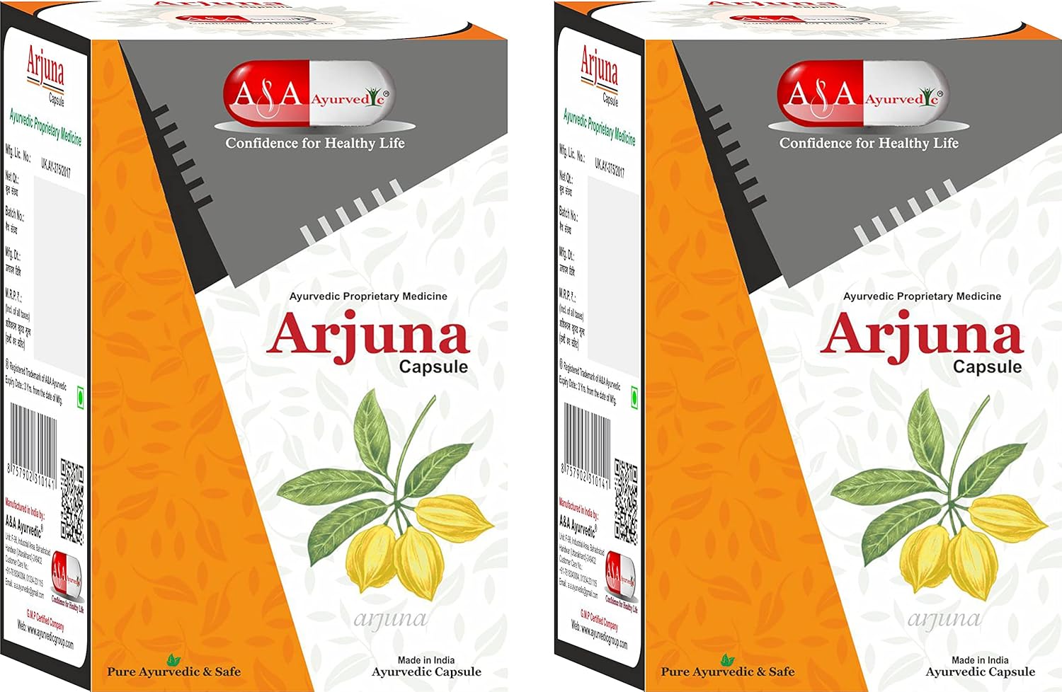 A & A Ayurvedic Arjuna Capsule Arjuna Extract Capsule Arjuna Bark Capsule, Cardiac Wellness, Manage Blood Circulation To Heart, Maintains Cholesterol Level | 60 Capsules 100gm 0.2lbs Each pack of 2
