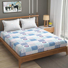 Printed King Size Bedsheet With 2 Pillow Cover - 108 X 108 Inches, Multicolor | Double Bed Breathable & Wrinkle Free | All-Season Comfort Bedsheet