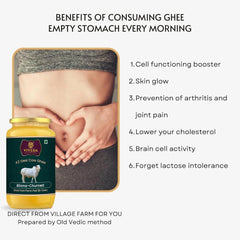 Premium A2 Desi Cow Ghee By Viveda | Hand-Churned, Traditional Bilona Method Pure Desi Cow Ghee Good For Dishes | (500ml) 16.9 Ounce | Jar Pack