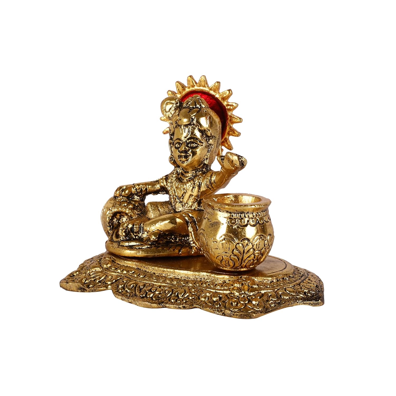 Laddu Gopal Figurine | Thakur Ji, Bal Gopal Murti, Lord Krishna Metal Statue, For Daily Worship, Janmashtami Celebrations, Best Gift Option, Golden Idol