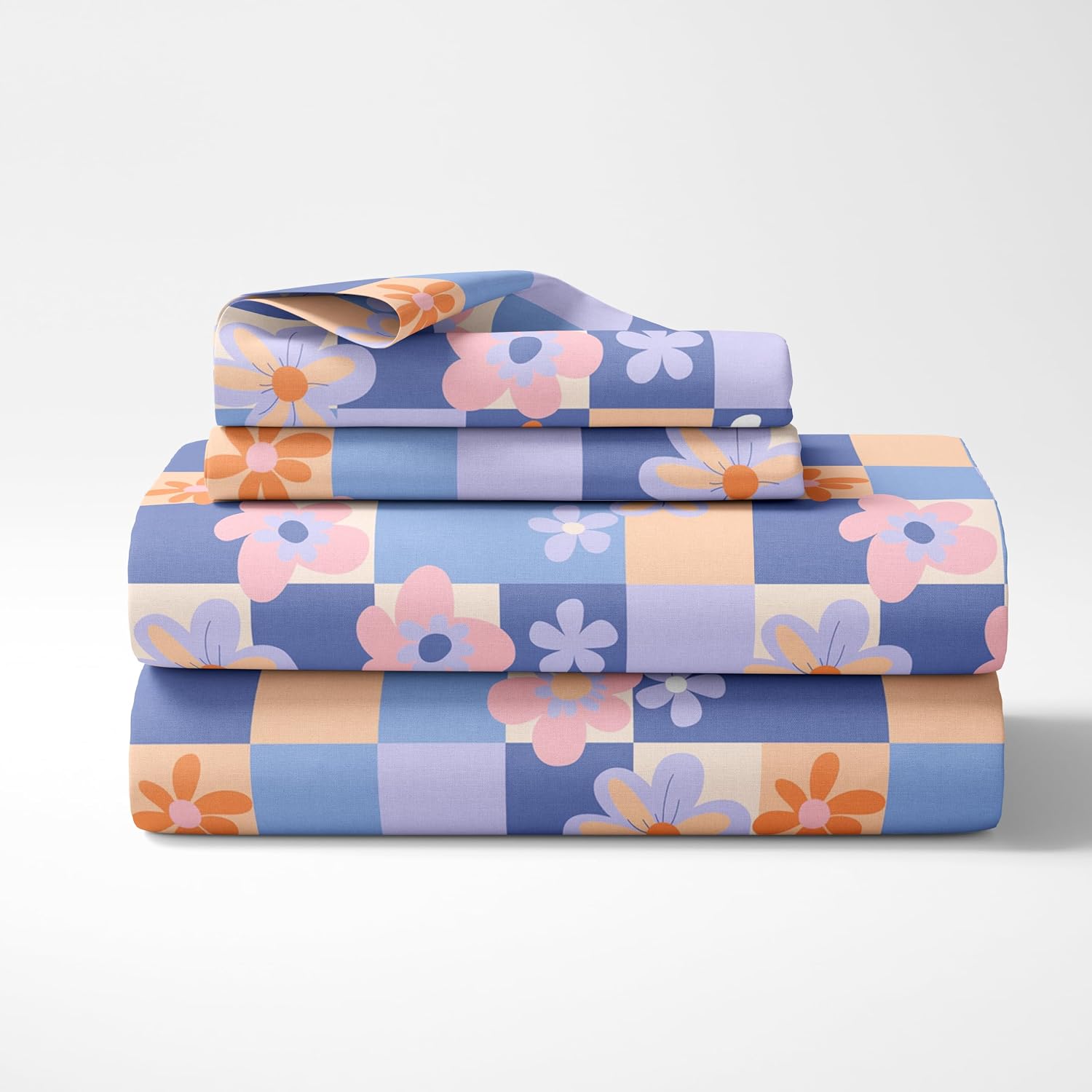 Cotton Bedsheet For Single Bed With 1 Pillow Cover - 54 X 84 Inches, Multicolor | Soft Touch Cotton Fabric-Comfortable & Durable | Elegant Printed Bedding Set For Daily Use