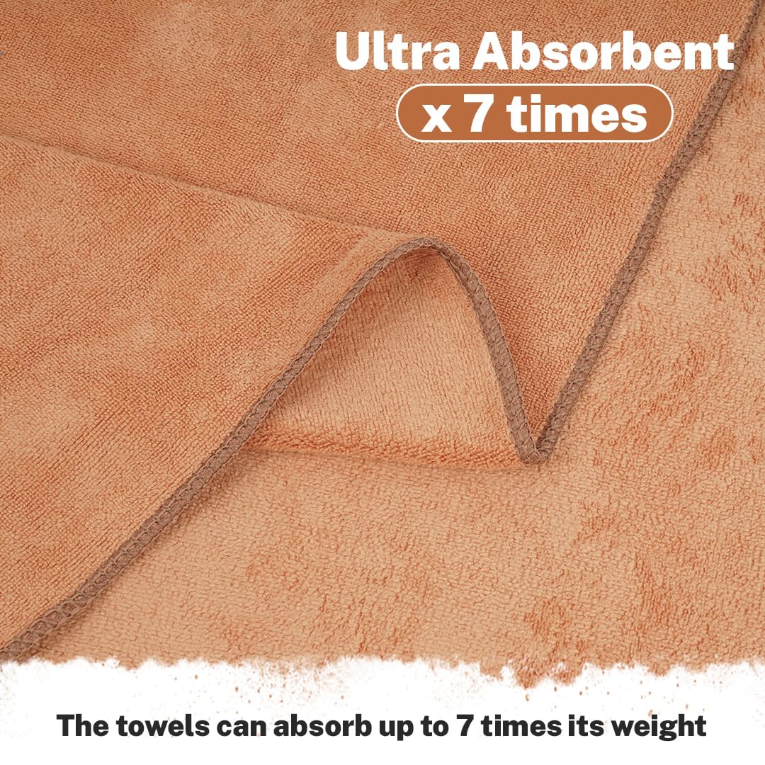 Fezora Microfiber Weft Knitting Bath Towels 400 Gsm | Large Size Bath Towel Soft & Absorbent For Men/Women (Beige)