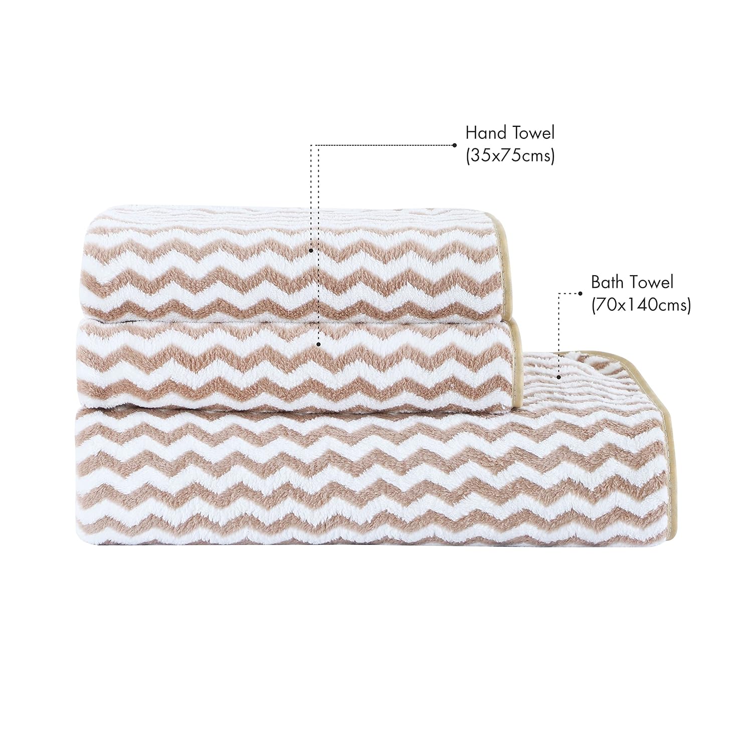 Spread Spain Microfiber Bath Towels 500 Gsm | Extra Soft Plush & High Absorbent Towel For Gym & Workout - Pack Of 1 (Brown)