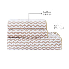 Spread Spain Microfiber Hand Towels 400 Gsm | Coral Extra Soft Plush & High Absorbent Towel For Gym & Workout - Pack Of 2 (Brown)