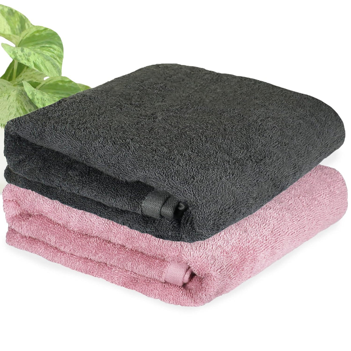 Heelium Bamboo Bath Towel | Lightweight & Quick Drying | Ultra Absorbent Towel 400 Gsm | Pack Of 2 - Peach, Grey