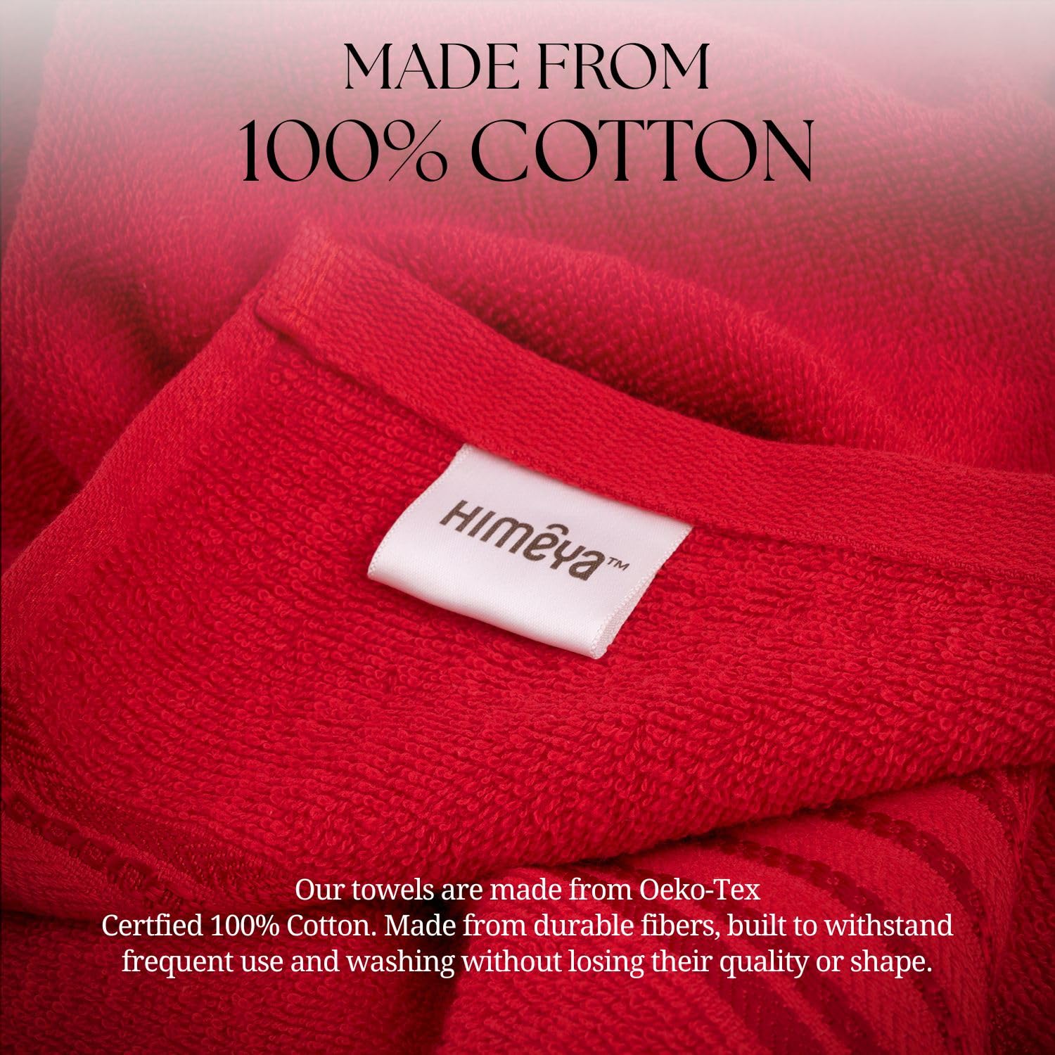 Himêya 100% Cotton Bath Towels 380 Gsm | Large Size Bath Towel For Men & Women (Spanish Red)