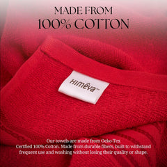 Himêya 100% Cotton Bath Towels 380 Gsm | Large Size Bath Towel For Men & Women (Spanish Red)