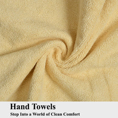 Fresh From Loom Luxury Fur Collection Hand Towel 500 Gsm Napkins Cotton High Absorbency Double Stitched Size (Cream) - Set Of 2