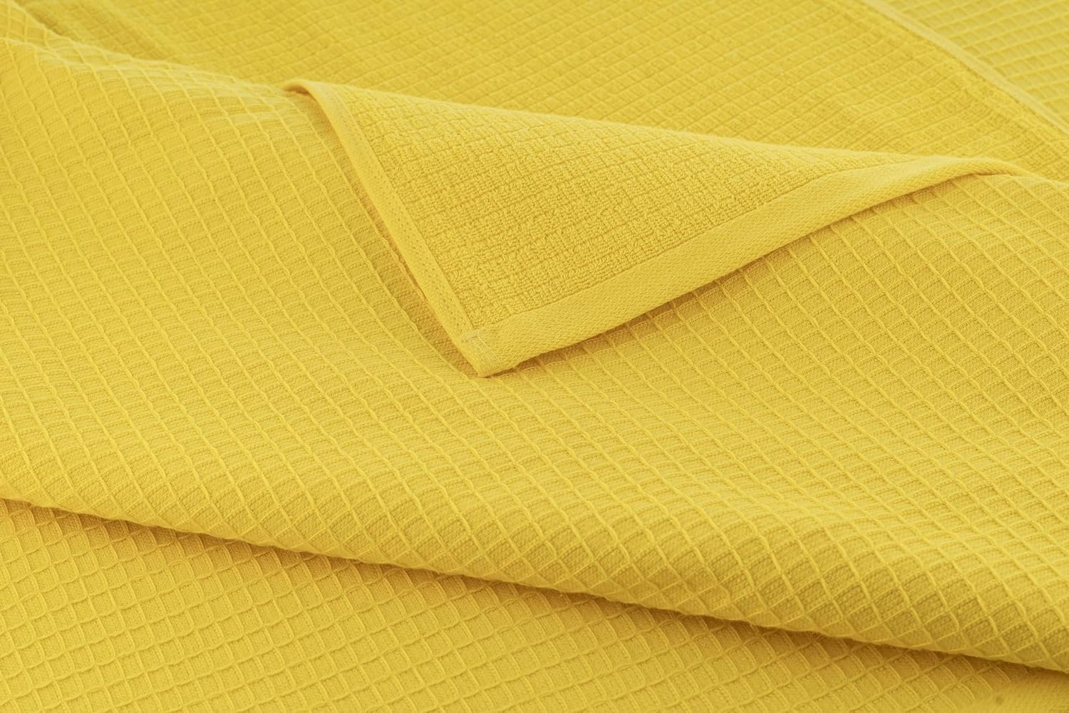 Casa Copenhagen Egyptian Cotton Waffle 1 Pcs Large Bath Towel 500 Gsm (Butter Yellow)