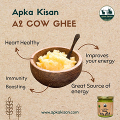 100% Natural A2 Desi Cow Ghee By Apka Kisan | Good Source Of Energy & Protein Fiber Healthy Desi Cow Ghee | 600ml (300ml * 2) 20.2 Ounce | Jar Pack