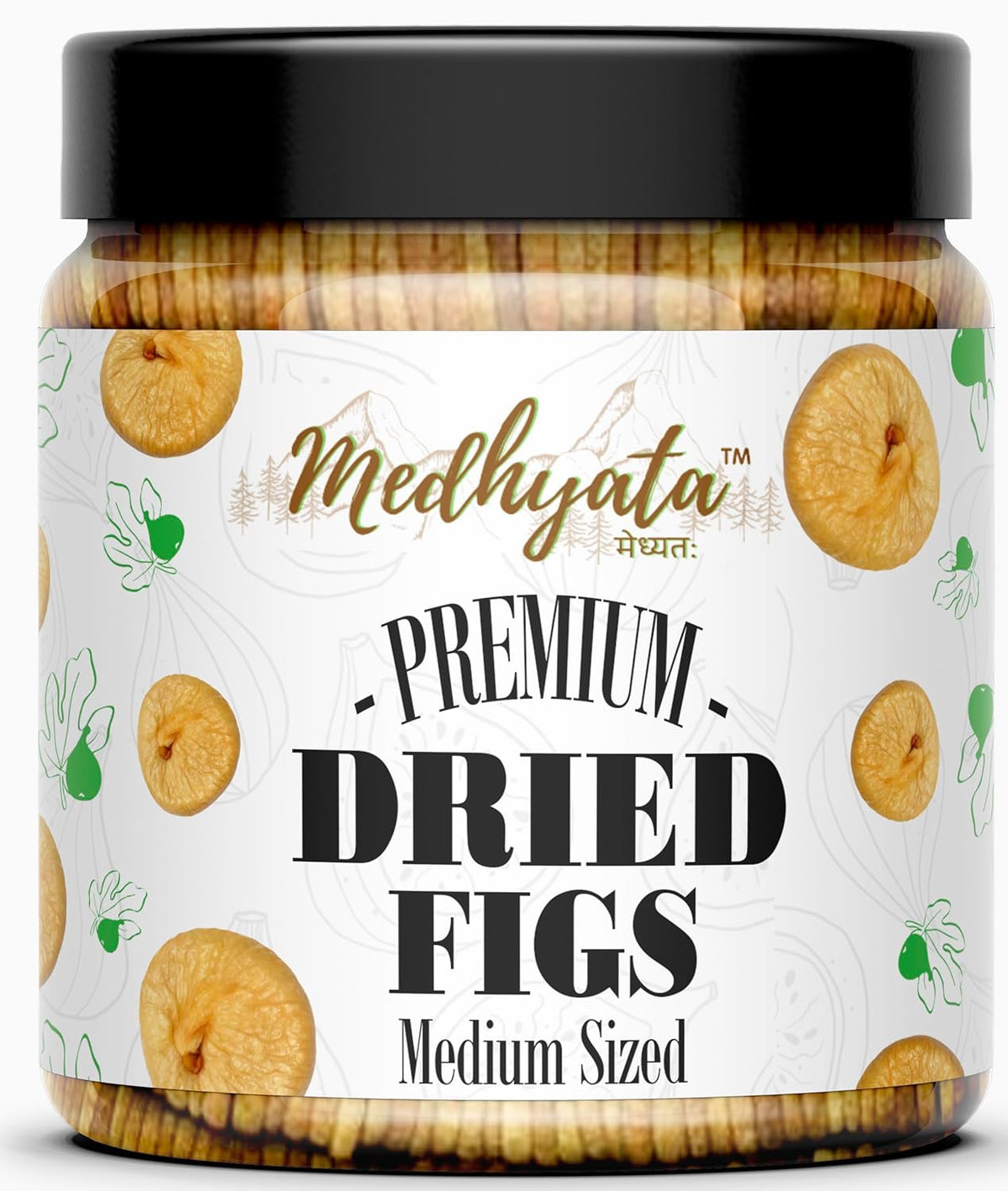 Premium Dried Afghani Anjeer Jar Pack Dried Figs By Medhyata 1kg, | Rich Source Of Fibre Calcium & Iron | Low In Calories And Fat Free | Non-gmo Dried Anjir | 35.2 Ounce