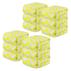 Kuber Industries Super Absorbent & Reusable Microfibre Face Towel 1300 Gsm (Plain Royal Yellow) - Pack Of 12