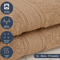 Fresh From Loom Luxury Edition Egyptian 100% Pure Cotton Bath Towel 1200 Gsm | High Water Heavy Soft Dual Stitched Bath Towel (British Tan) - 2 Pcs