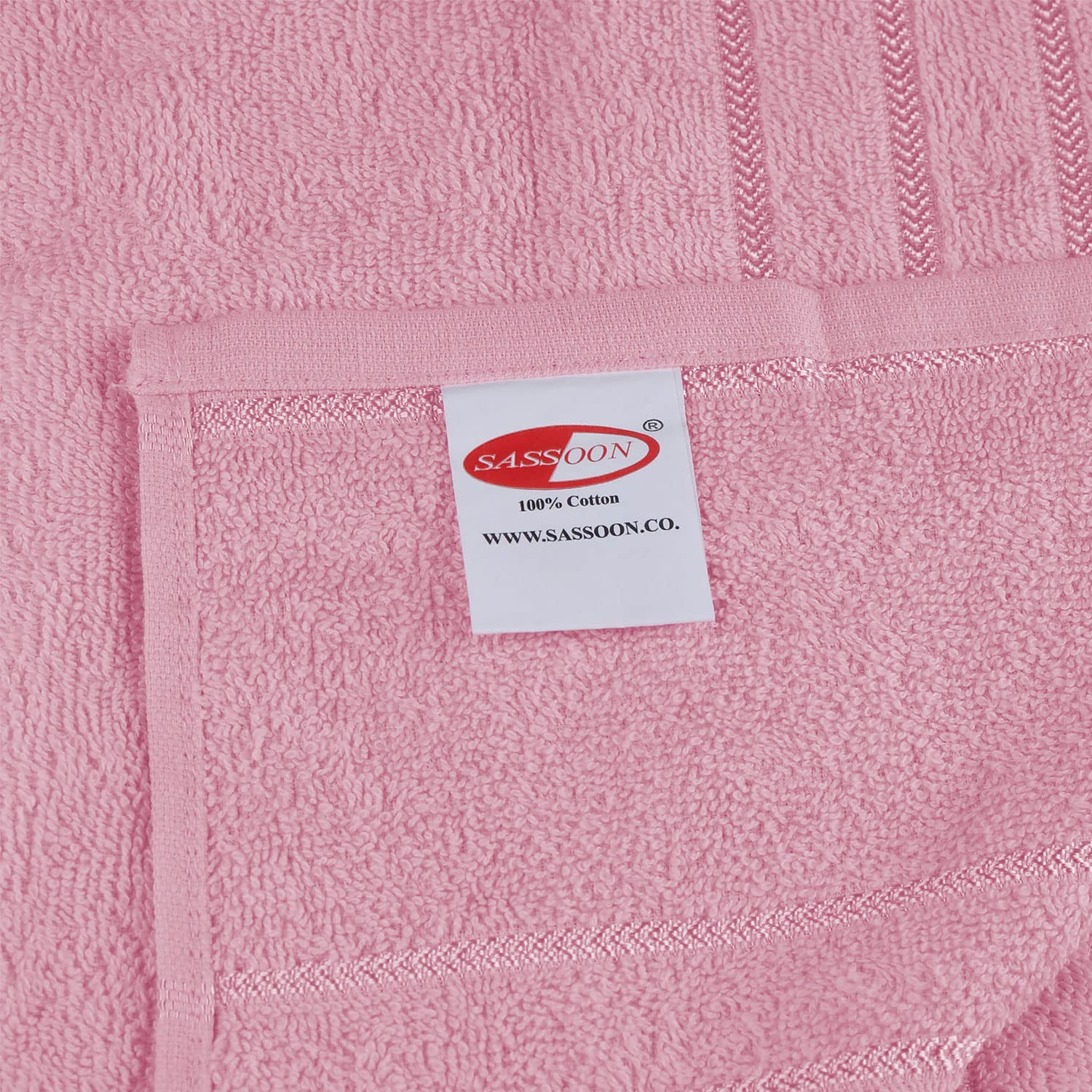 Sassoon Melrose 100% Cotton Hand Towel 400 Gsm | Highly Absorbent, Soft Material Perfect For Daily Use (Pink) -2 Piece