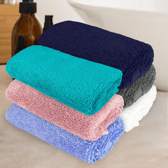 Heelium Bamboo Face Towel 1 Kg | Ultra Absorbent & Odour-Free 3x Softer Than Cotton Towels | Pack Of 6 -Peach, Blue, Teal, Grey, Iris & White