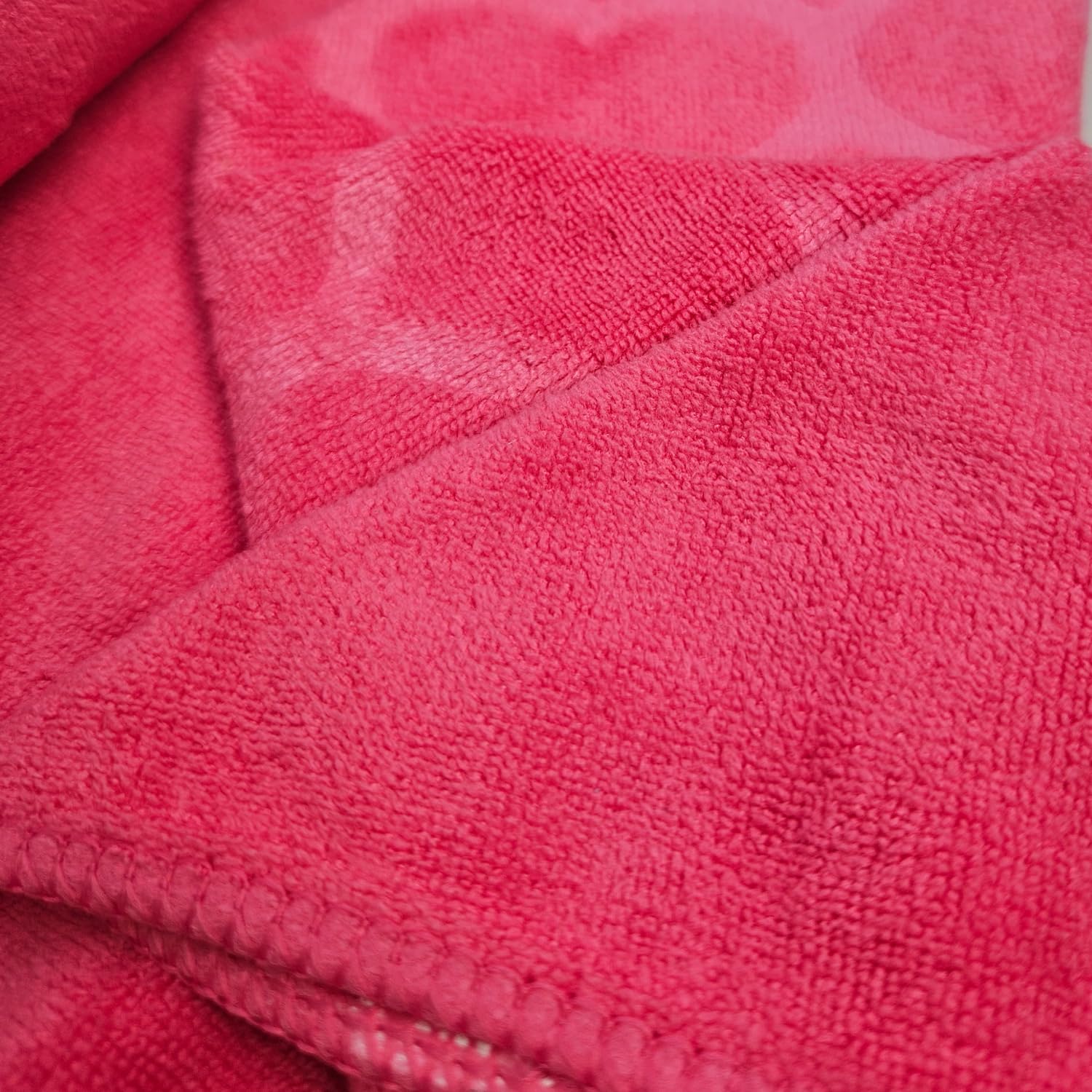 Nive Home Linens Microfiber Bath Towel 400 Gsm | Self Design, Ultra Soft, Super Absorbent, Quick Dry (Pink)