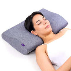 Ultimate Contour Cervical Neck Pillow, For Pain Relief Sleep, Premium Blue | Improves Posture, Neck Pain Relief Cushion With Ultra Responsive Memory Foam & Skin Friendly Cover - Set Of 1