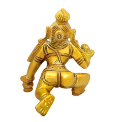 Bal Krishna Laddu Gopal Idol, Little Krishna, Thakur Ji, Golden, Brass - 3 Inch, Traditional, Handmade Idol, Kanha Ji Murti, Beautiful Statue
