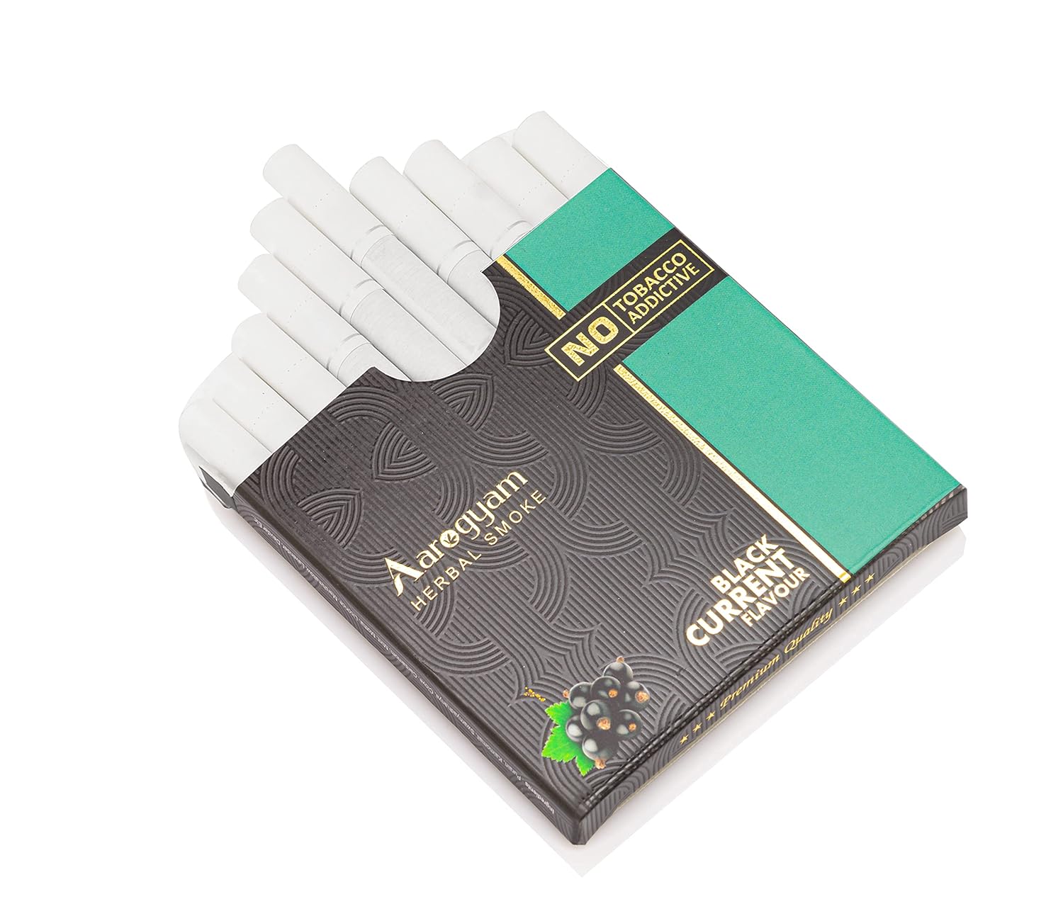 Aarogyam Herbals 100% Tobacco & Nicotine Free Cigarette For Relieve Stress & Mood Enhance Product For Smokers - 10 Sticks In Each Packet (Black Current Flavour, Pack Of 10)