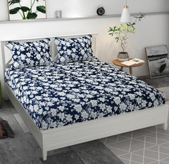 Winter Warm Double Bedsheet For King Size With 2 Pillow Covers | Size 72x78x9 Inches, Navy Blue - Warm Bedsheet For Winter | Ideal Gift For Friends, Family & Relatives