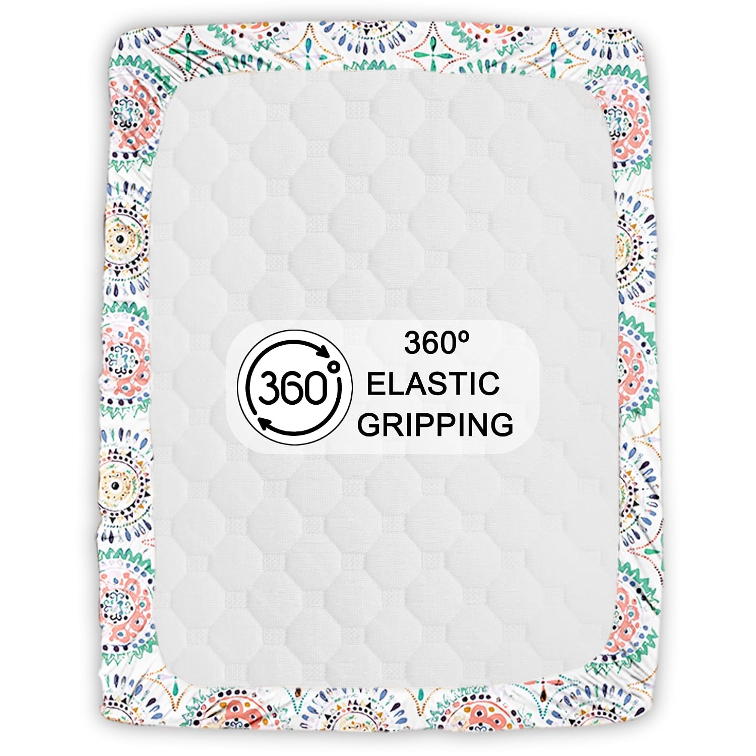 All Around Elastic Fitted Bedsheet With 2 Matching Pillow Covers - 60 X 72 Inches, Multicolor | Long Lasting Use & Everyday Luxury | Ideal For All Seasons