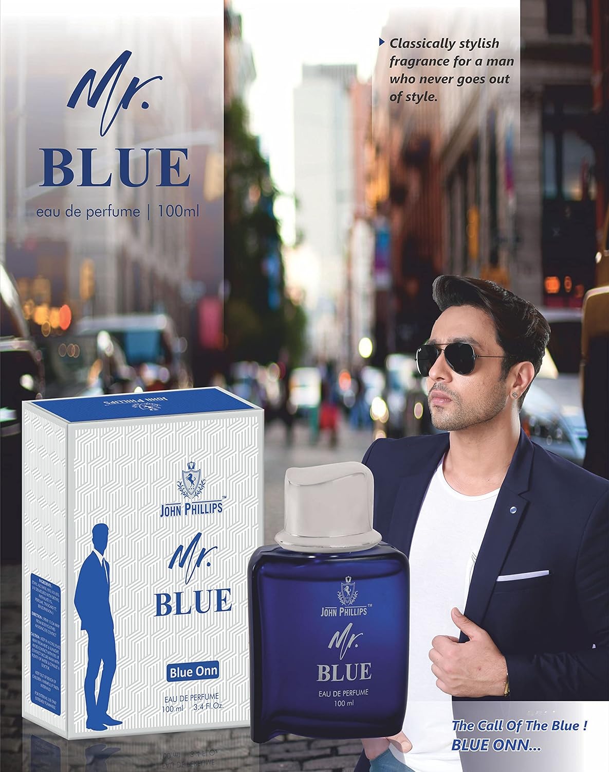 John Phillips Mr Blue- Blue Angel 100ml 3.4 Fl.oz. Each Pack Of 2 For Men & Women