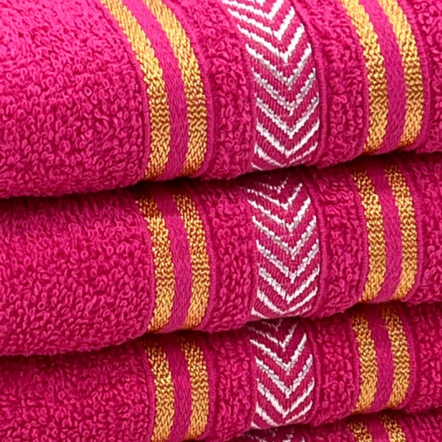 Stamio Cotton Hand Towel 390 Gsm | For Men, Women, Home Use, Gym, Wash Basin, Kitchen | Soft Absorbent Quick Dry Small Size Towels (Pink) -Set Of 6