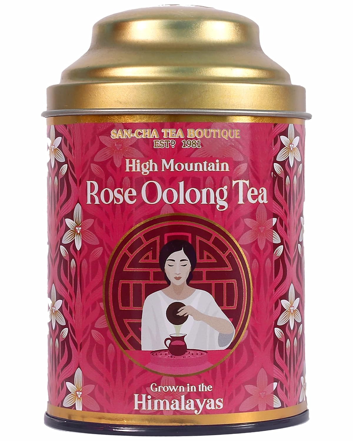 San-Cha Pure High Mountain Rose Oolong Tea - 50gm, 1.7 Ounce, 150 Cups+ | Improves Skin Health, Aids Weight Loss - Low Caffeine Loose Leaves Himalayan Tea