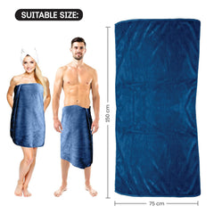 Housse Premium Microfiber Bath Towel 550 Gsm | Extra Large Quick Dry Towels For Women & Men | Super Soft Plush | Ultra Absorbent For Home Swimming Sports & Travel (Ink Blue)