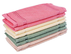 Cotton Face/Hand Towel 900 Gsm | Quick Dry, Small Size Travel Friendly Home & Kitchen Use - Set Of 6 (Multicolor)