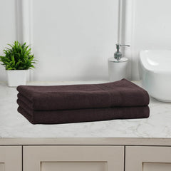 Fresh From Loom Luxury Fur Collection Hand Towel 500 Gsm Napkins Cotton High Absorbency Double Stitched Size (Brown) - Set Of 2